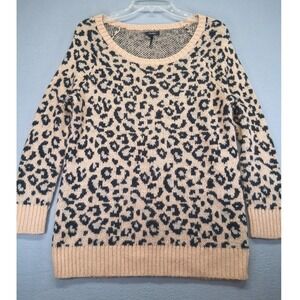 Nollie Women's Fleece Sweater Leopard Print Pullover Size S